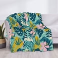 thumbnail image 3 of Yiaed Tropical Floral Print Blanket Throw Blanket Soft Cozy Flannel Blanket for Home Bed Sofa Couch Chair-40"x30", 3 of 6