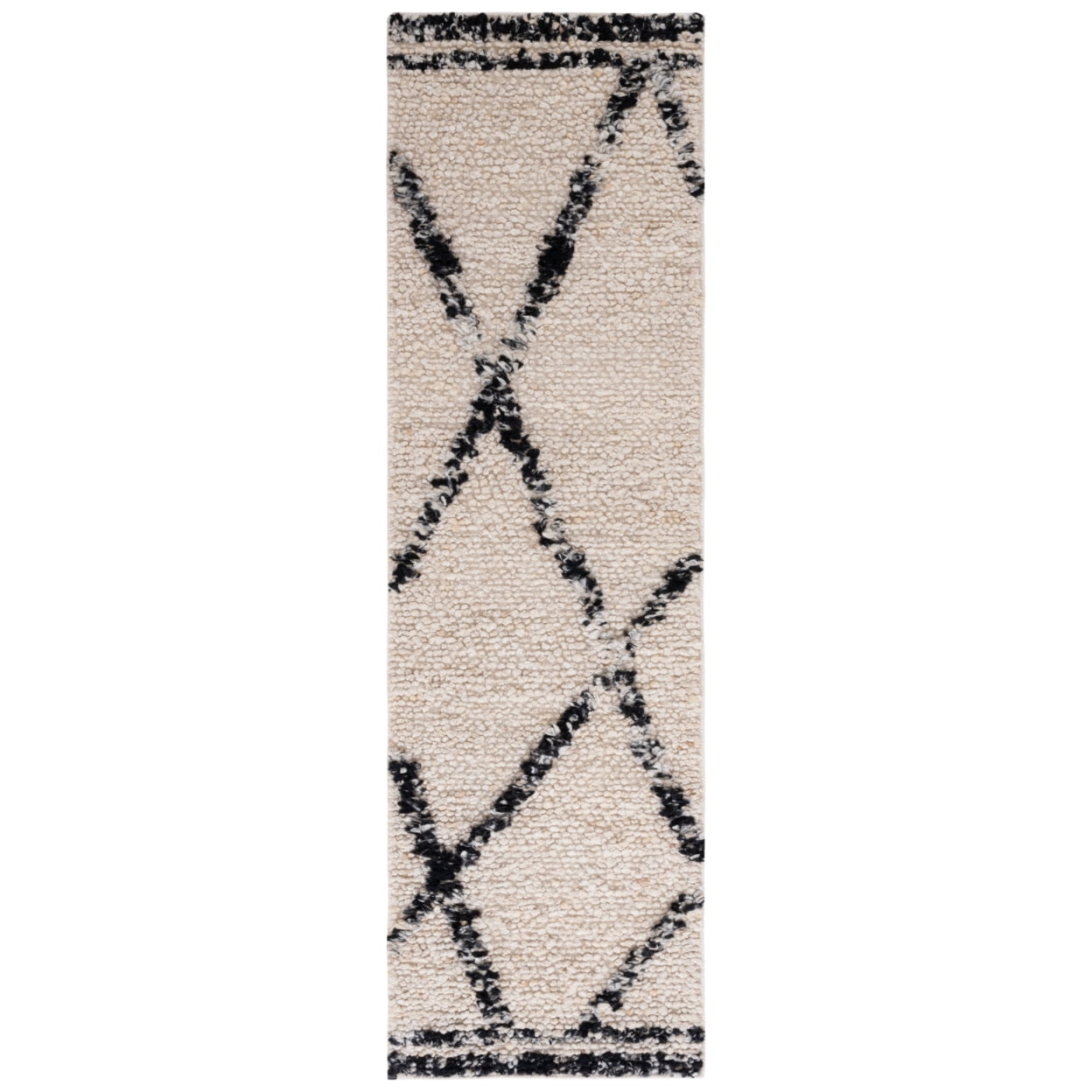 SAFAVIEH Manhattan Kayleah Diamond Area Rug, Ivory/Black, 5' x 8'