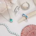 thumbnail image 5 of Bling Jewelry Womens  Blue Opal Inlay Stackable 1/2 Eternity Band Ring Sterling Silver, 5 of 6