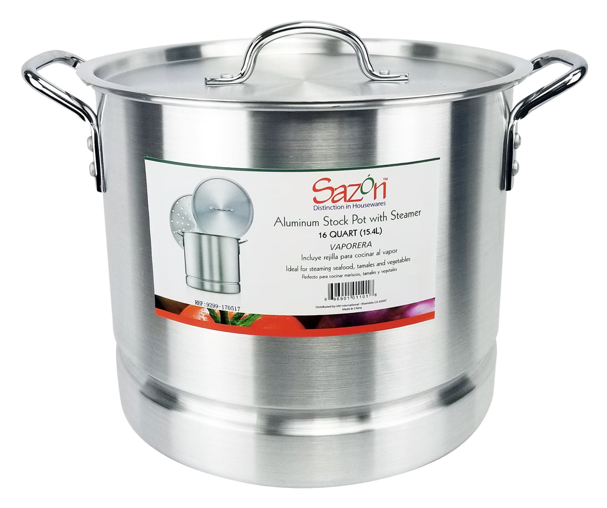 Alsasa® 8.5 Qt. Aluminum Stock Pot with Lid and Handles