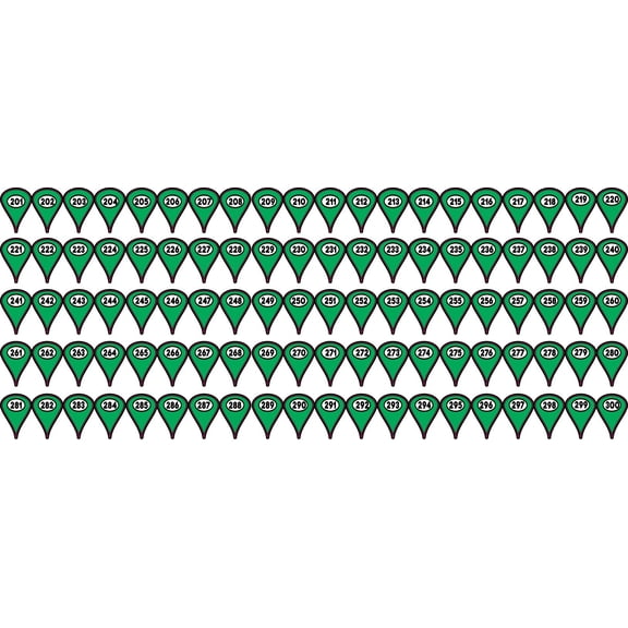 201-300 Green Map Pointer Stickers