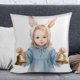 thumbnail image 2 of Uuiauoio Easter Bunny Rabbit Pillow Case Colorful Bunny Throw Pillow Cover Spring Holiday Decorative Throw Pillow Easter Pillowcase Square Cushion Cover for Couch, 2 of 6