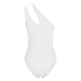 thumbnail image 5 of Elainilye Fashion Bodysuits for Women Sexy Pure Cotton Ribbed One Shoulder Hollowed Out Jumpsuit,White, 5 of 9