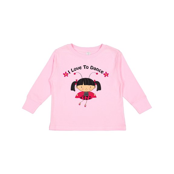 Inktastic I Love to Dance Ladybug Girls Long Sleeve Toddler T-Shirt