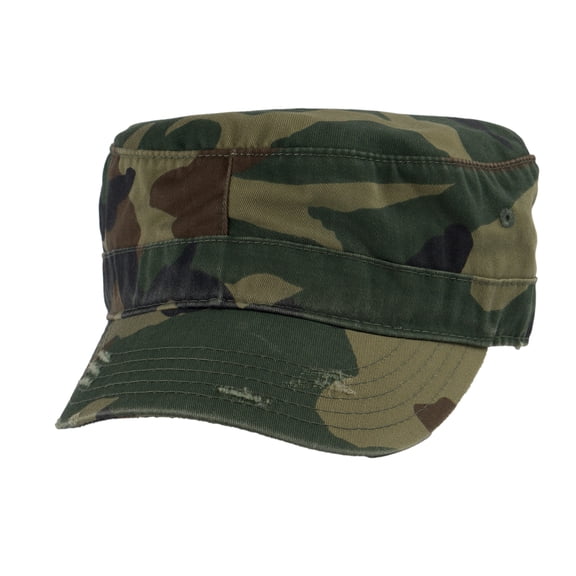 Military Cadet Hat Distressed Army Style Patrol Cap For Mens Womens Unisex Camo