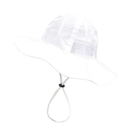 

YWDJ 4Month-6 Years Memory Cloth Mesh Sun Hat Sunshade Child Fisherman Hat Beach Sunscreen Hat White L