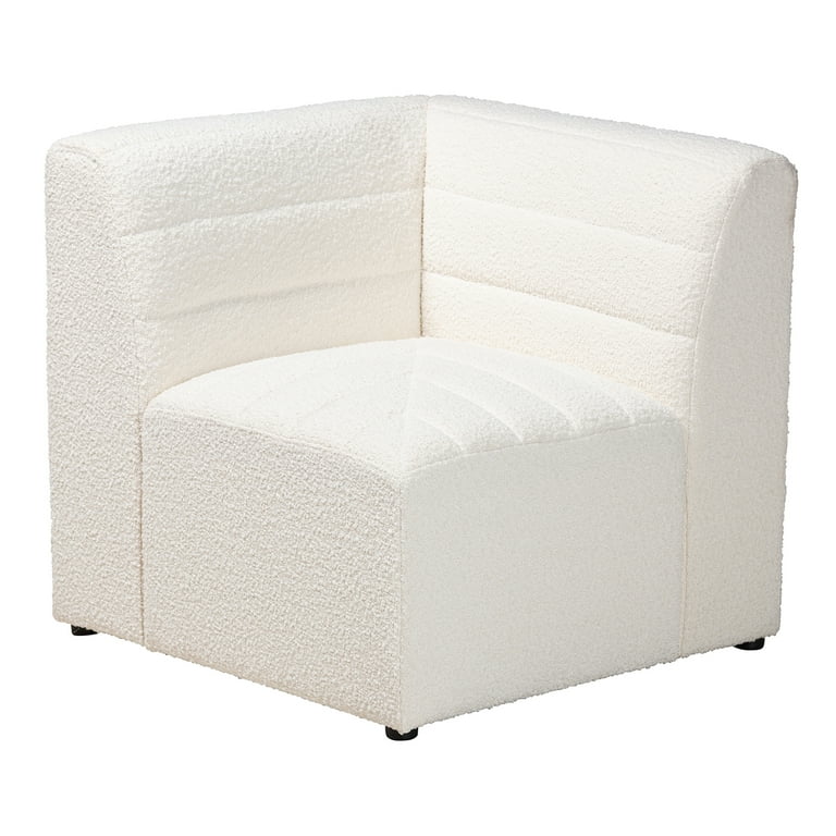 Baxton Studio Maya Modern White Boucle Fabric 5-Piece Modular Sectional Sofa Baxton Studio Maya Modern White Boucle Fabric 5-Piece Modular Sectional Sofa