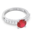 thumbnail image 3 of 2.25 Carat Fine Round Cut Real Diamond & Red Ruby Gemstone Wedding Ring for her Solid 18K White Gold Size 7 by Diamond-Capitals, 3 of 7