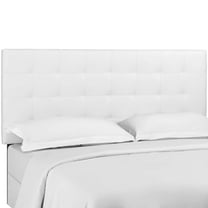 Modway Paisley Tufted Full / Queen Upholstered Faux Leather Headboard in White