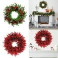 thumbnail image 7 of Christmas Wreath, Holiday Door Decoration, Red and Green Rattan Wall Hanging Wreath for Indoor Outdoor Use, Durable Plastic Material, 40x40cm Festive Display Prop, 7 of 7