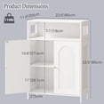 thumbnail image 3 of Bathroom Storage Cabinet, Bathroom Floor Storage Cabinet, Freestanding Bathroom Cabinet with Double Doors and Adjustable Shelves, White 11.8" D x 23.6" W x 33.5" H YYG12W, 3 of 9