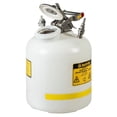 thumbnail image 2 of Justrite BY12755 5 Gallon, Polyethylene Quick-Disconnect Disposal Safety Can, Polypropylene and Stainless Steel Fittings for 3/8" Tubing, White - BY12755, 2 of 3