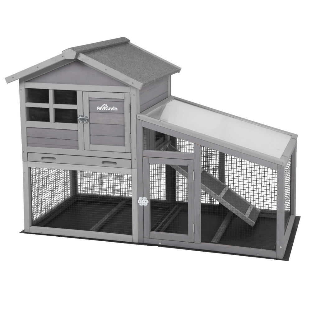 Aivituvin Large Rabbit Hutch Bunny Cage Pet Habitat for 2 Rabbits Small