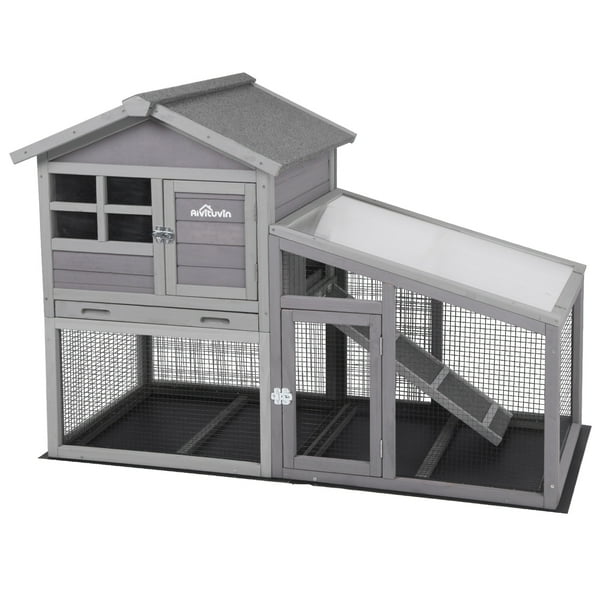 Aivituvin Rabbit Hutch Large for 2 Bunnies, Feature Wire Mesh and PVC
