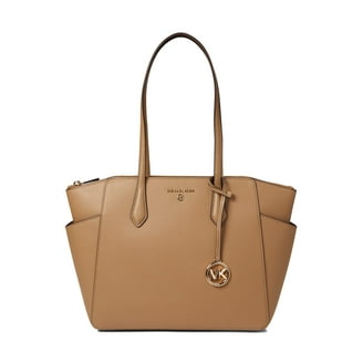 ブラウン パーフォレーテッドトートバッグ Michael Kors Women's Leather Logo Handbag, Brown, 15