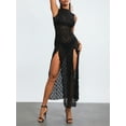 thumbnail image 2 of KelaJuan Women's Lace Long Dress Vintage Sleeveless Round Neck Solid Color Bodycon Dress High Split Dress, 2 of 6