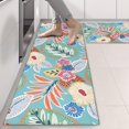 thumbnail image 2 of Kitchen Rugs Sets Of 2,Green Pioneer Flower and Leaf Anti Fatigue Kitchen Mat Rugs Non Slip Washable,Decorative Kitchen Floor Mats for Kitchen,Sink,Laundry,17"X47", 2 of 5