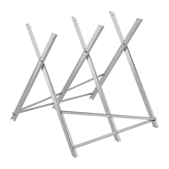 VEVOR Saw Horse, 330 lbs Capacity Folding Work Horse with Heavy Duty Legs, All-Metal Sawhorses with High-Quality Steel Frame, Aligned Serrated Structure, for Woodworking, Carpenters & Contractors