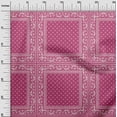 thumbnail image 3 of oneOone Velvet Fuschia Pink Fabric Geometric Sewing Material Print Fabric By The Yard 58 Inch Wide, 3 of 4