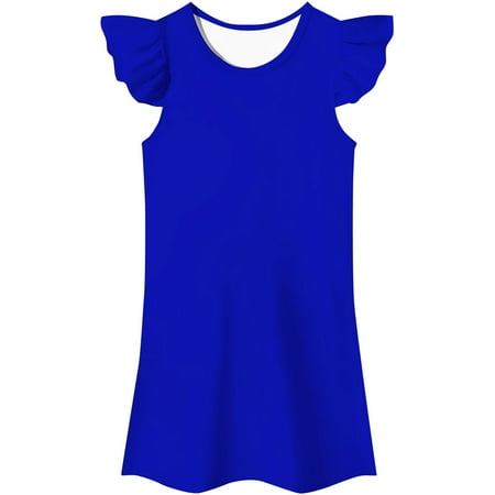

XIEULQP Baby Girl Clothes Vestido Falda Dress Girls Fancy Dress Up Clothes Lightweight Breathable Summer Dress Light Blue