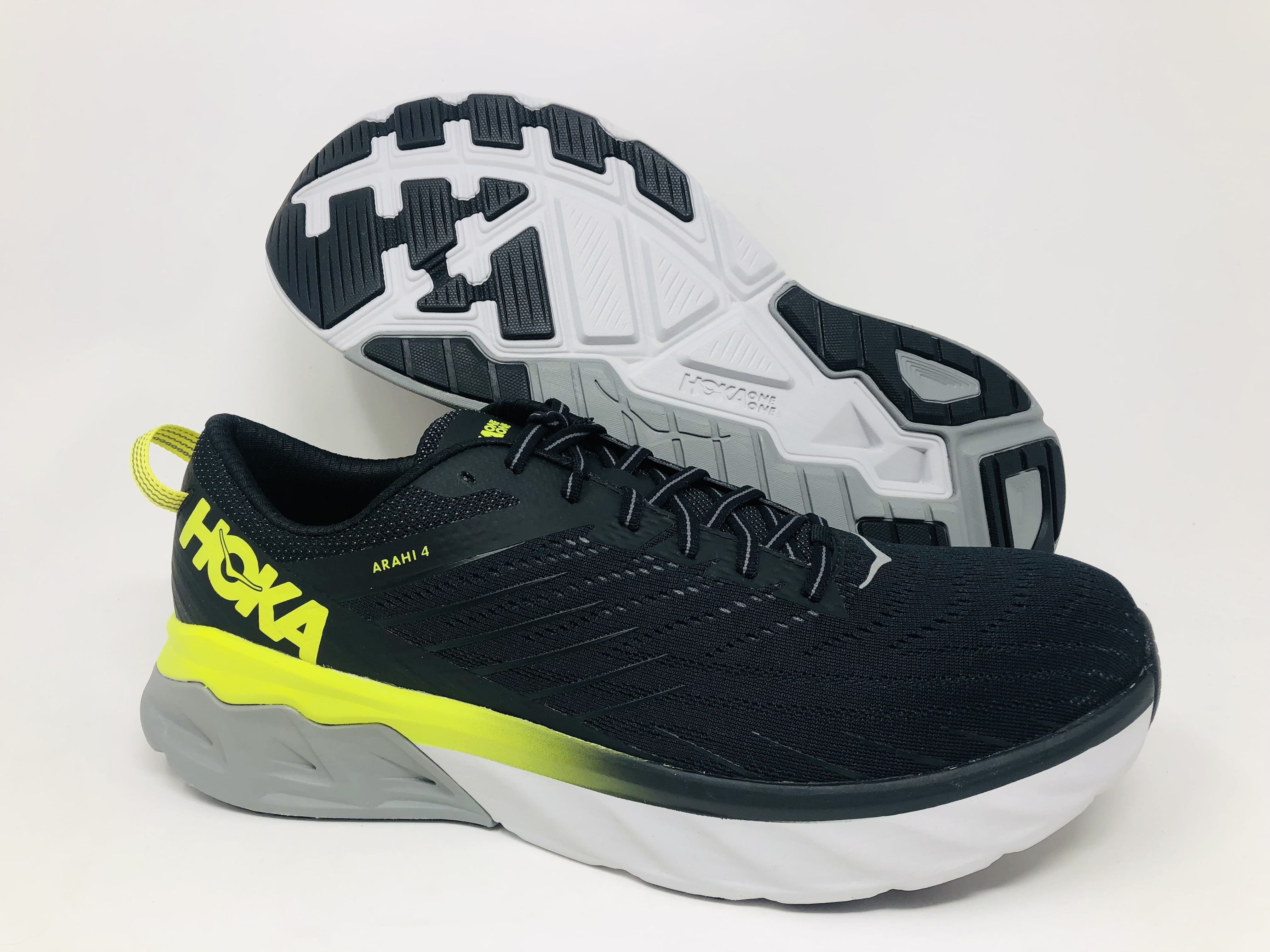 HOKA ONE ONE Men's Arahi 4 Road Running Shoes, Black/Primrose, 12.5 D(M ...