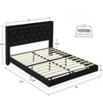 thumbnail image 3 of Ataucjin Full Size Floating Bed Frame With LED Lights Modern Upholstered Platform Queen Bed Frame With Wingback Storage Headboard Wood Slats Support No Box Spring Needed Easy to Assemble, 3 of 8