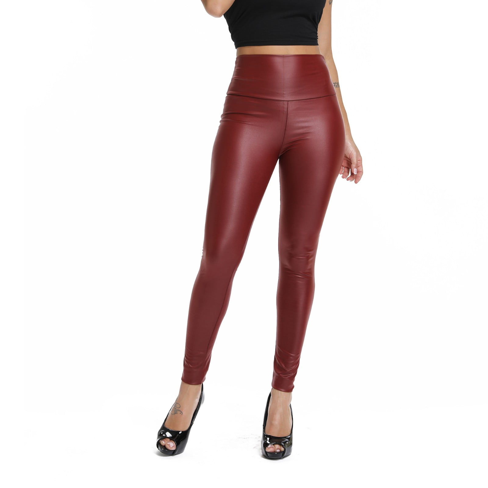 Fittoo Fittoo Sexy Women S Stretchy Faux Leather Leggings High