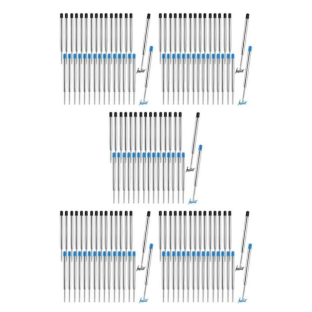 Langgg 30x Premium Metal Ballpoint Pen Refills For High Compatibility Impact-resistant Ball Points 5Set