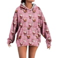 thumbnail image 6 of Hoodies For Women Oversized Winter Plush Cute Sweatshirts Pullover Trendy Fall Winter Clothes, Christmas Print Flannel Design for Cozy Seasonal Wear,Light pink,S, 6 of 8