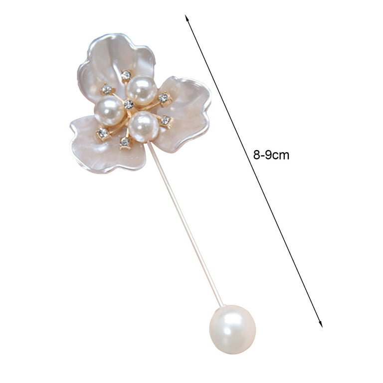 Brooches For Women With Rhinestones Pearl - White Camellia Floral Brooch  Pins For Crafts Brooch Bouquets For Wedding Jewelry Gifts For Woman, Nurse  An