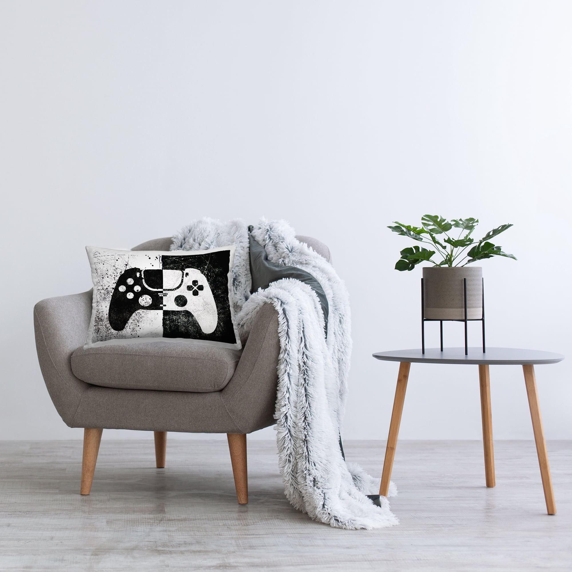 Stupell Industries Abstract Gaming Controller Decorative Printed Throw Pillow Design By Logic Nerds, 14 x 20