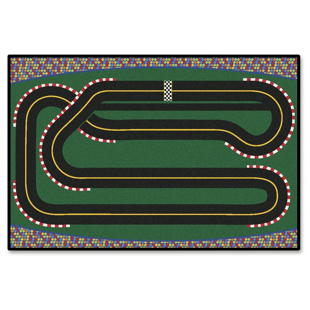 Carpets for Kids Super Speedway Racetrack Rug, 4'x6', Rectangle, Multi