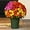 10 Bundles of Mixed 5 Colors, variant on CLIQKWEN Artificial Fall Mums & Eucalyptus Bouquet - UV Resistant Outdoor Flowers, Fade-Resistant & Weatherproof for Porch/Patio, Rich Sunset Colors