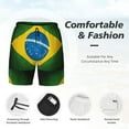thumbnail image 3 of Mens Swim Trunks Brazilian Flag Quick Dry Board Shorts with Compression Liner, 3 of 6