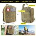 thumbnail image 2 of Kit de supervivencia, 160 piezas de suministros de emergencia, accesorios para acampar con bolsa Molle mejorada, regalos para hombres, aventuras al aire libre, camping, senderismo, caza (verde), 2 of 5