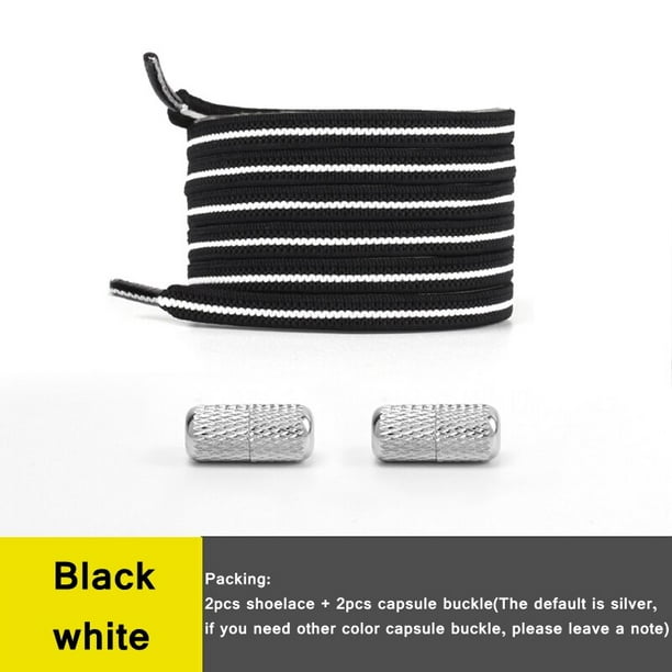 Cápsula elástica Cordones de bloqueo Pisos Sin cordones Cordones Zapatillas de deporte rápidas Cordones de zapatos Niños Adultos Mujeres Hombres Zapatos Cuerdas de encaje 1 parEstados Unidos Gao Jinjia LED