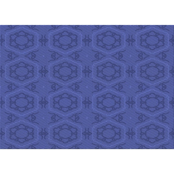 Ahgly Company Indoor Rectangle Patterned Sapphire Blue Area Rugs, 7' x 9'
