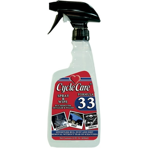 Cycle Care Formulas 33022 Formula 33 Spray and Wipe, Dry Detailer and debris Remover - 22oz.