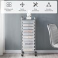 thumbnail image 6 of LINJH 10 Drawer Cart Rolling Plastic Storage Cart and Organizer Multipurpose Mobile Rolling Utility Storage Organizer for Home Office School and Workshop, White, 6 of 10