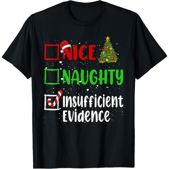 Premium model-Unisex-100% cotton-Nice Naughty List Funny Christmas List Unisex-Adults T-Shirt Black Small
