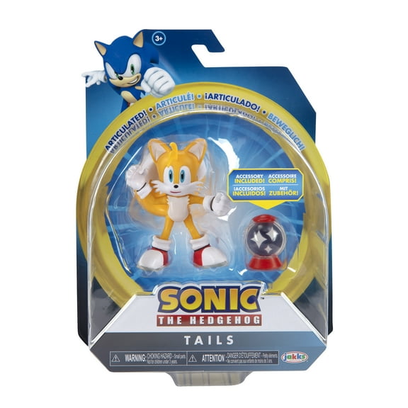 Sonic the Hedgehog 4 inch Action Figure - Modern Tails with Ring Item Box - Wave 6