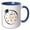 Blue/White, variant on 3drose, Congrats Message You Did It with Graduation Symbols, 15oz Two-tone Black Mug