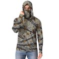 thumbnail image 6 of Yaoyar Men Sun Protection Shirts with Mask UPF 50+ Summer Casual Camouflage Long Sleeved Hooded Ice Silk Sunscreen Cool Sun Protection UV Rash Guard Tops With Face Mask, 6 of 8