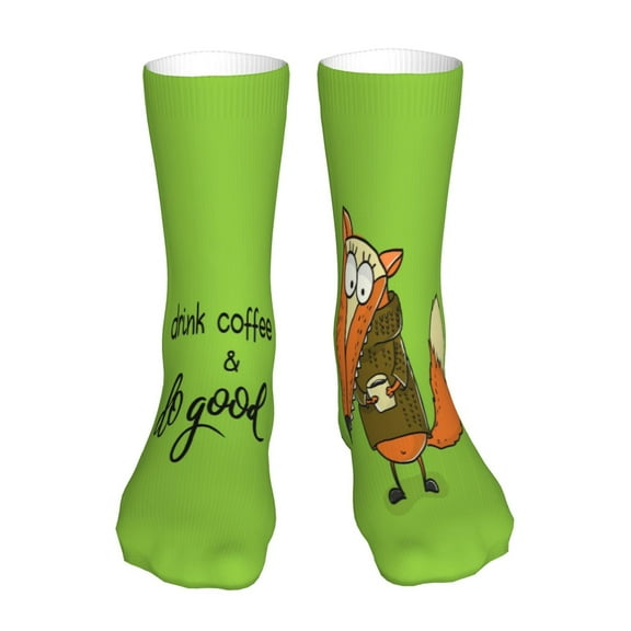 Xecao Drink Coffee And Do Good Print Fashion No Heel Casual Crew Socks Cushioned Breathable for Men Women - Moisture wicking,Not easy to fade Suitable for daily