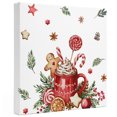 thumbnail image 2 of Ships Next Day Canvas Wall Art 10"x10",Christmas Gingerbread Wood Framed Canvas Print Painting,Winter Xmas Balls Candy Pine Leaf Ready to Hang Small Picture Wall Decor for Home Kitchen Nursery Office, 2 of 9