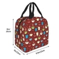 thumbnail image 2 of Yiaed Coffee Cups Print Insulated Lunch Bag Reusable Cute Tote Lunch Box, Leakproof Cooler Lunch Bags for Work Office Travel School Picnic, 2 of 5