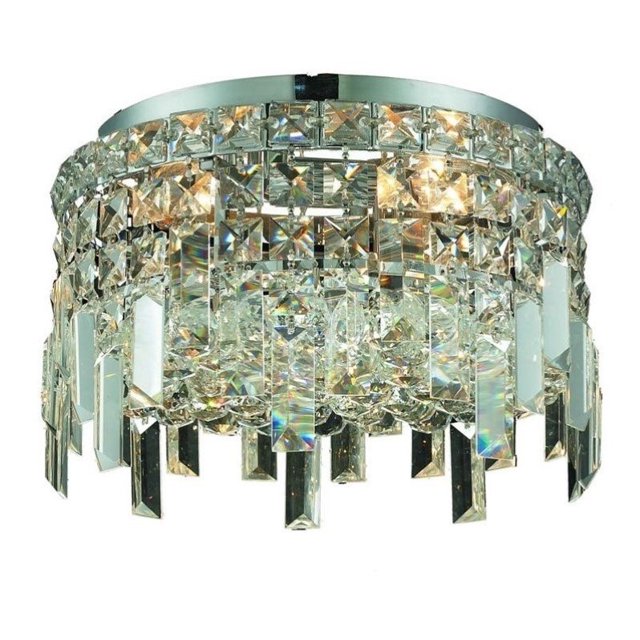 Elegant Lighting Maxime 12" 4 Light Elements Crystal Flush Mount