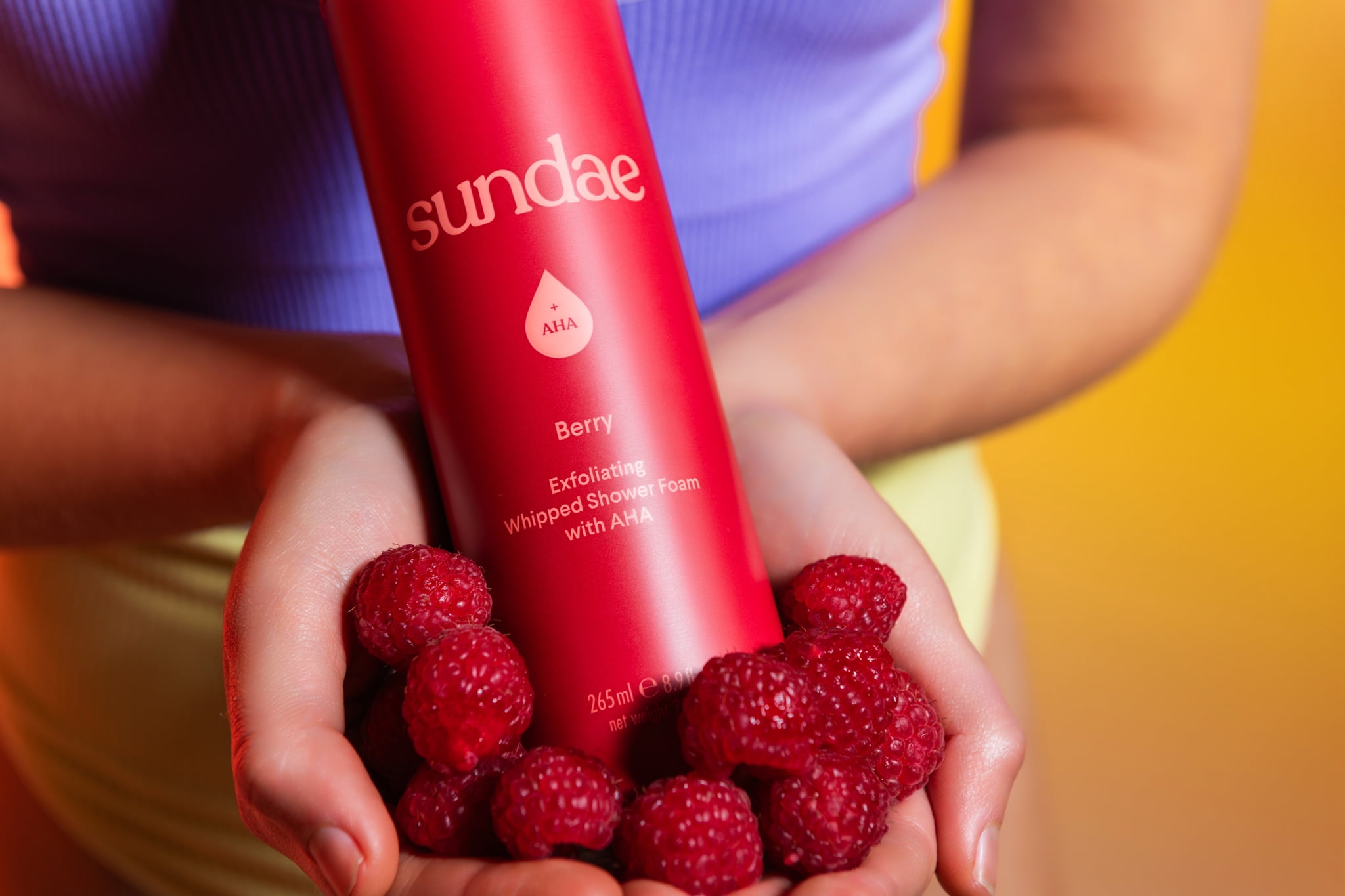 Sundae Whipped Shower Foam Exfoliating AHA Berry for All Adult Skin Types