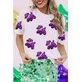 thumbnail image 2 of Women's White Sequin Balloon Puppy Graphic Tee for Mardi Gras - [ZhiHiMeRi] | (US 20-22)2XL, 2 of 7