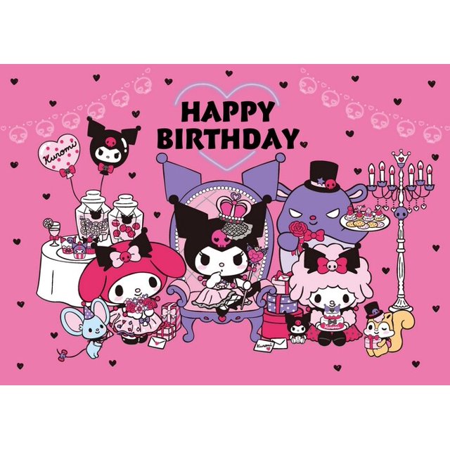 Telón de fondo de Hello Kitty para cumpleaños, telón de fondo Kawaii de Anime Sanrio, decoración de fiesta, bonito soporte de fondo de dibujos animados kuromi, regalo para niños